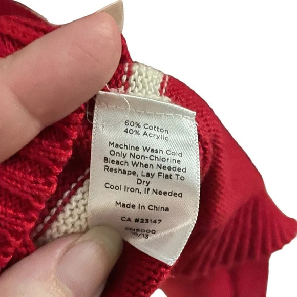 Talbots Red White & Blue Anchor Long Sleeve Summer Sweater Women's Size P Petite - Picture 5 of 5